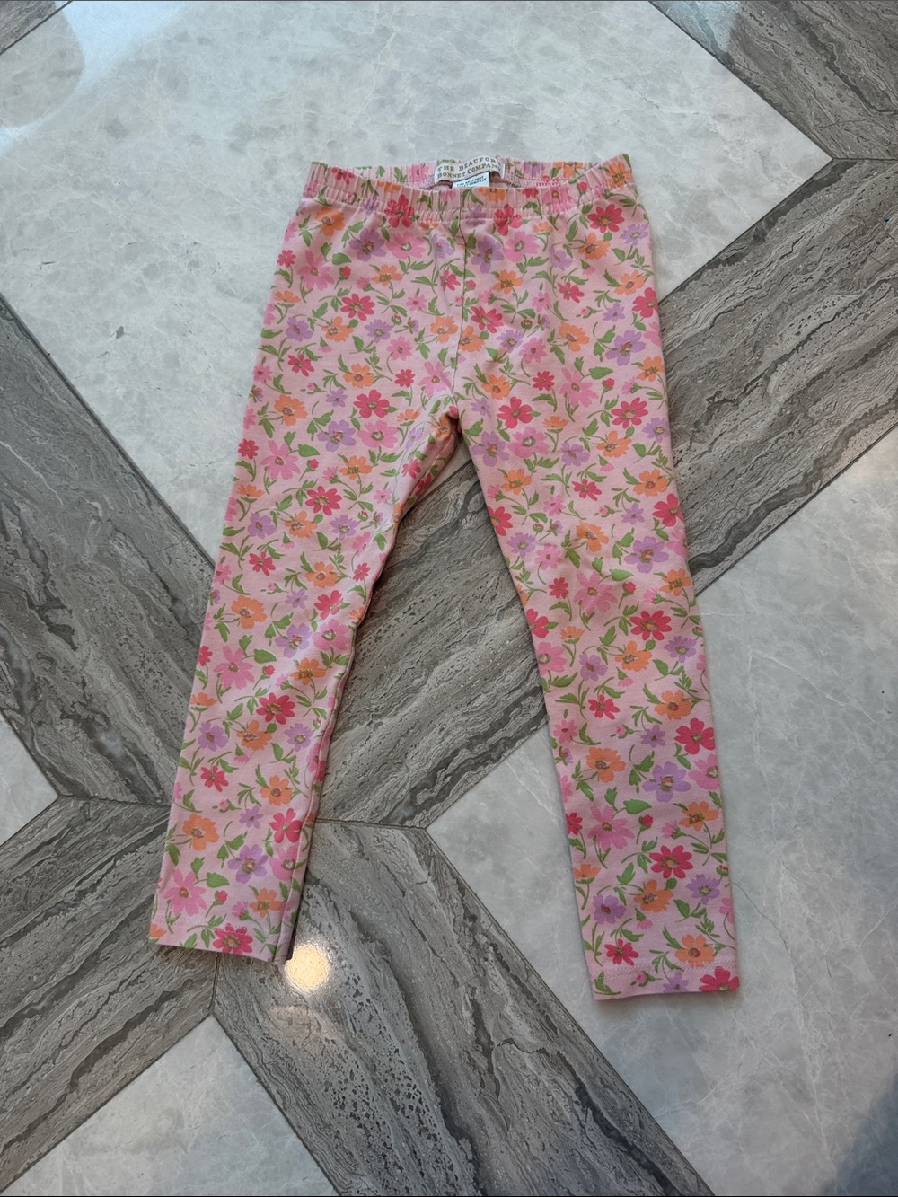 The Beaufort Bonnet Company Pink Floral Leggings with Multi-Color Flowers